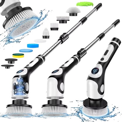 Electric cleaning brush with telescopic handle