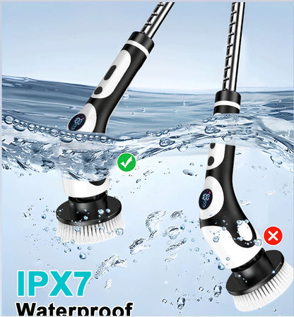 Electric cleaning brush with telescopic handle